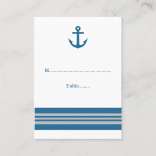 Blue Grey Nautical Ancre Mariage Cartes de Place