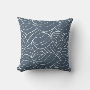 Blue Grey Ocean Waves Lève oreiller