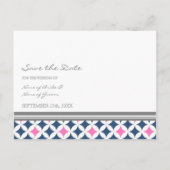 Blue Grey Photo Enregistrer la date Cartes postale (Dos)