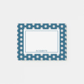 Blue Grey Polka Dot Name Sjabloon Post-it® Notes (Voorkant)