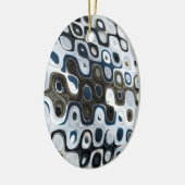 Blue & Grey Ripples Ornament (Links)