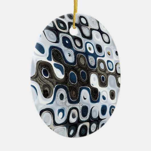 Blue & Grey Ripples Ornament (Voorkant)
