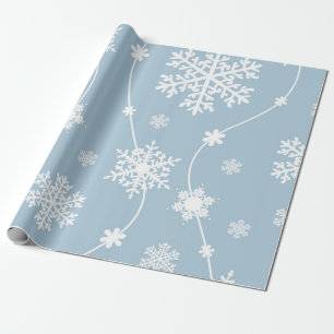 Blue Grey Snowflakes Winter Wonderland Holiday Cadeaupapier