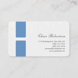 Blue-Grey White Round Corner Script-Visitekaartje Visitekaartje