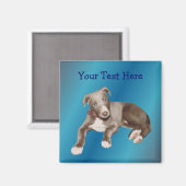 Blue Greyhound Puppy Magnet Magneet (Voorkant / Achterkant)