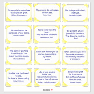 Blue Grief Quotes in het Yellow Rose Corner Lijst Sticker