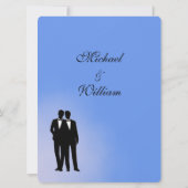 Blue Groom and Groom Gay Wedding Kaart (Achterkant)