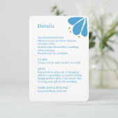 Blue Groovy Flower Pattern Wedding Enclosure Kaart (Staand voorkant)