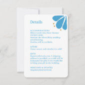 Blue Groovy Flower Pattern Wedding Enclosure Kaart (Voorkant)