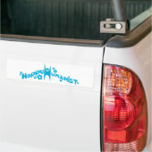 Blue Groovy Happy Humanist Bumpersticker (Op Truck)
