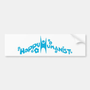 Blue Groovy Happy Humanist Bumpersticker