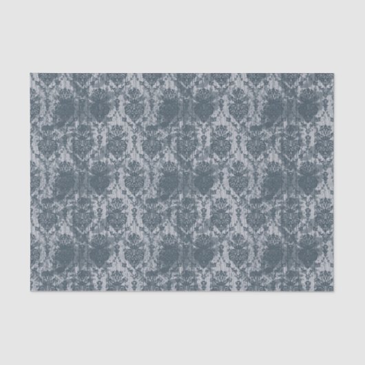 Blue Grunge Damask Tissuepapier (Voorkant)