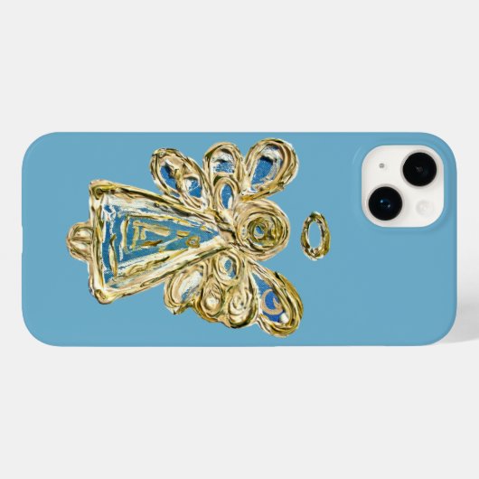Blue Guardian Angel Art Aangepaste iPhone Case (Achterkant (horizontaal))