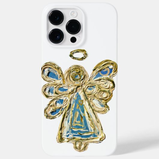 Blue Guardian Angel Art Aangepaste iPhone Case (Achterkant)