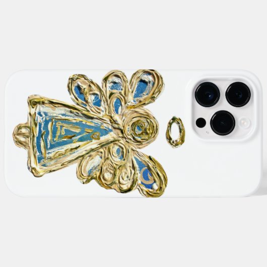 Blue Guardian Angel Art Aangepaste iPhone Case (Achterkant (horizontaal))