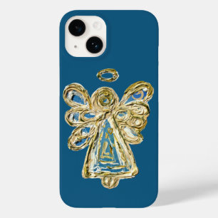 Blue Guardian Angel Art Aangepaste iPhone Case