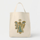 Blue Guardian Angel Art Custom Canvas tas (Voorkant)