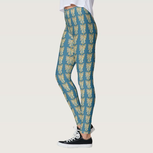 Blue Guardian Angel Art Custom Holiday Leggings (Links)