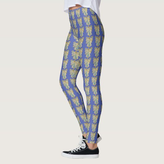 Blue Guardian Angel Art Custom Holiday Leggings (Links)