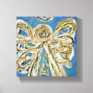Blue Guardian Angel Art Wrapped Canvas Painting