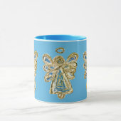 Blue Guardian Angel Custom Coffee Cup Mug (Centre)