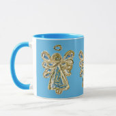 Blue Guardian Angel Custom Coffee Cup Mug (Gauche)