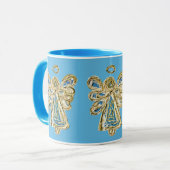 Blue Guardian Angel Custom Coffee Cup Mug (Devant gauche)