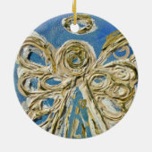 Blue Guardian Angel Ornament Pendant (Achterkant)
