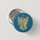 Blue Guardian Holiday Angel Custom Button Pins (Voorkant /achterkant)