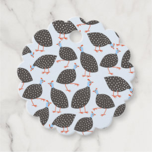 Blue Guinea Fowl Pattern Bedankjes Labels