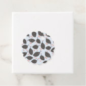 Blue Guinea Fowl Pattern Bedankjes Labels (In situ)