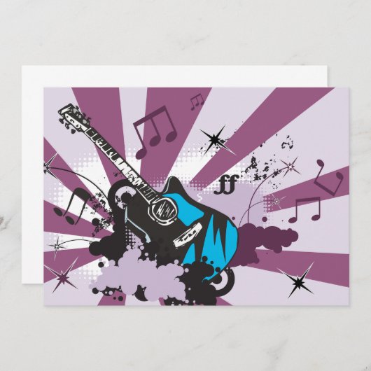 Blue Guitar Invitations (Devant / Derrière)