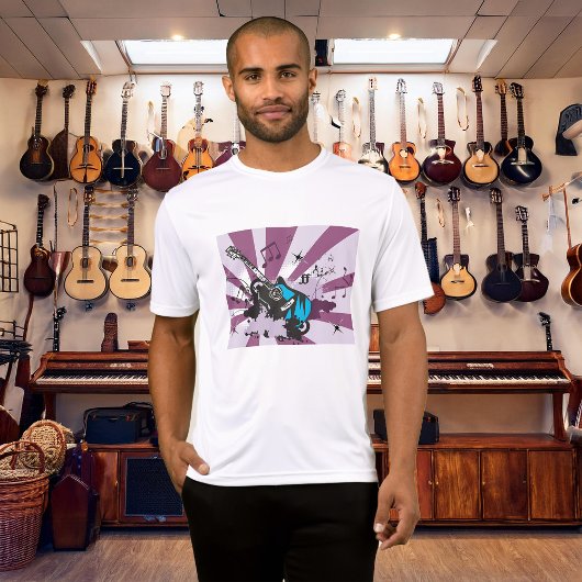 Blue Guitar Mannen Actief T-shirt