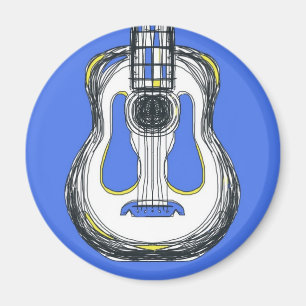 Blue Guitar Monster Face Magnet Magneet