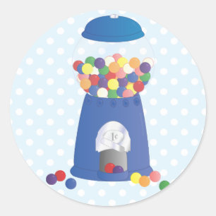 Blue Gumball-machine Ronde Sticker