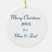 Blue Gymnast Personalized Keramisch Ornament (Achterkant)