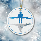 Blue Gymnast Personalized Keramisch Ornament
