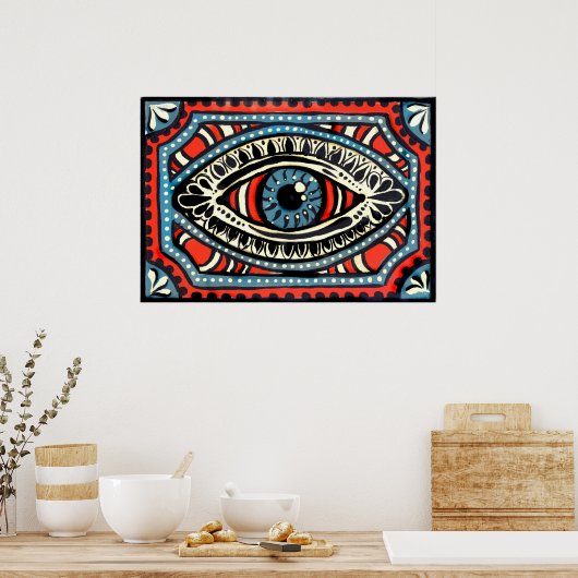 Blue Gypsy Eye Poster (Keuken)