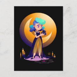 Blue Hair Girl en Gothic Duck Briefkaart