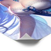 Blue-Haired Tropical Fairy with Emerald Eyes Poster (Hoek)