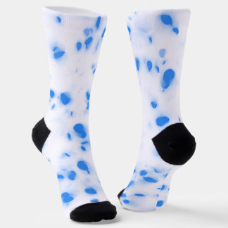 Blue Halftone Polka Sustainable Premium Crew Socks Sokken