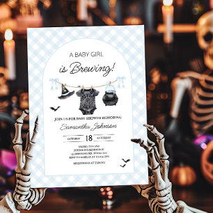 Blue Halloween Baby brouwt Baby shower Kaart