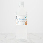 Blue Halloween Ghost Little Boo Bottle Étiquette (Devant)