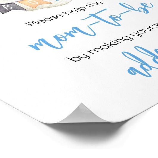 Blue Halloween Ghost Little Boo Envelope Station Poster (Hoek)