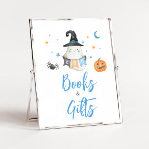 Blue Halloween Ghost Little Book Boeken en geschen Poster