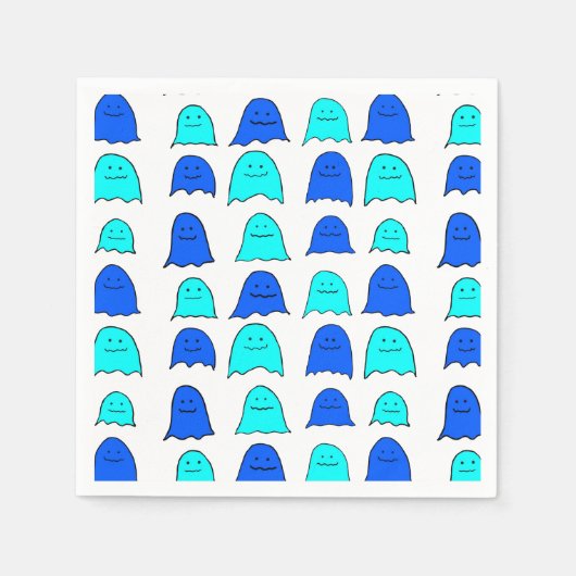 Blue Halloween Ghosts Servet (Voorkant)