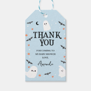 Blue Halloween Little Boo Baby shower Bedankt Cadeaulabel