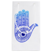 Blue Hamsa Hand / Evil Eye Defence / Hand of Mary Klein Cadeauzakje (Voorkant)