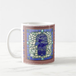 Blue Hamsa Mosaic Yellow en Green Koffiemok