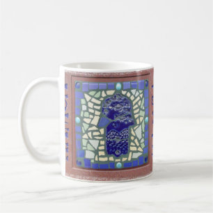 Blue Hamsa Mosaic Yellow en Green Koffiemok